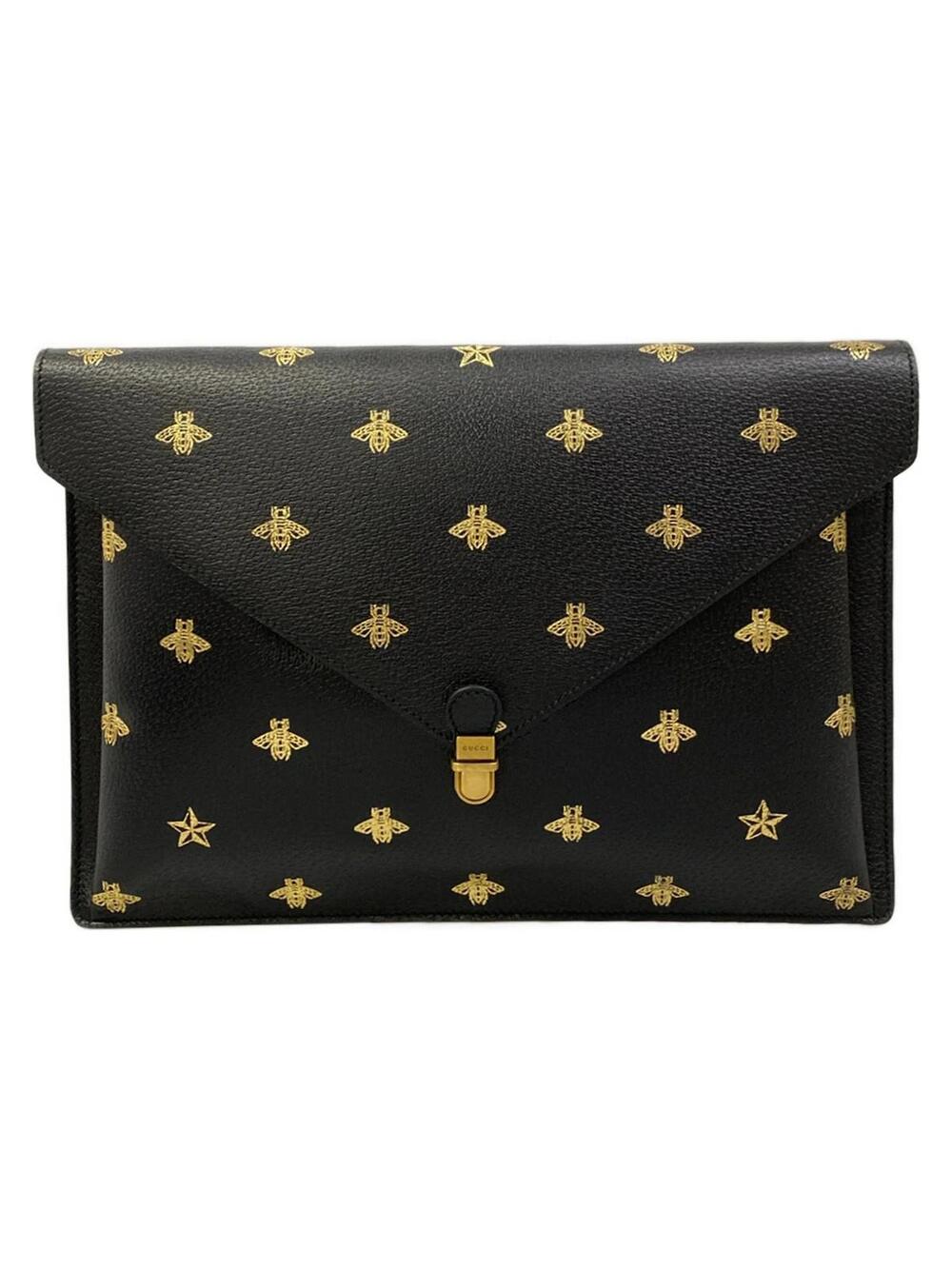 Gucci Bee Star Black Gold Leather #364306G10B